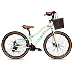 Bicicleta Colli Viena Aro 29 Freio a Disco 21 Velocidades com Cestinha Bege
