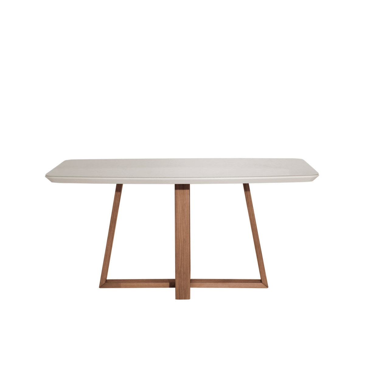 Mesa Retangular Bennett Província 160x90cm Natural Tampo com Vidro Off White