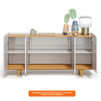 Balcão Buffet Arc Imcal 180cm Off White e Natural