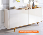 Balcão Buffet Arc Imcal 180cm Off White e Natural