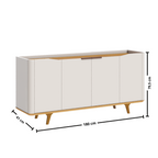 Balcão Buffet Arc Imcal 180cm Off White e Natural