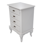 Mesa de Cabeceira Rústica Linz 60404 4 Gavetas Off White
