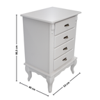 Mesa de Cabeceira Rústica Linz 60404 4 Gavetas Off White
