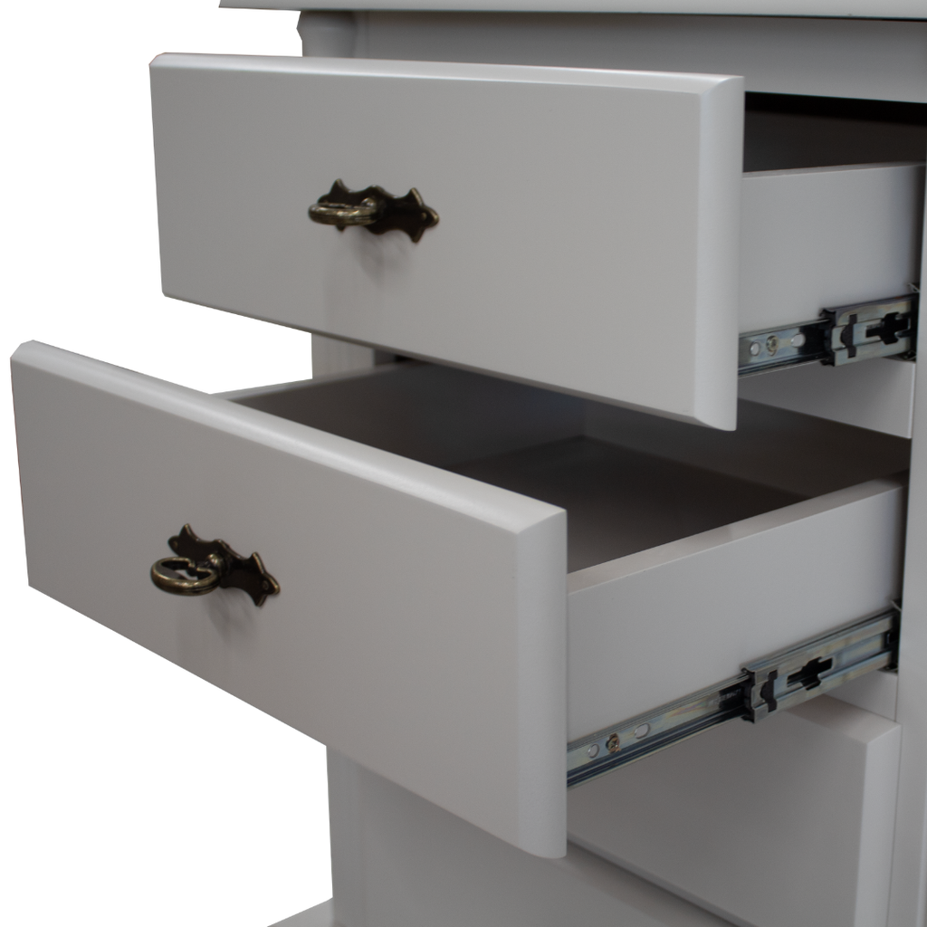 Mesa de Cabeceira Rústica Linz 60404 4 Gavetas Off White