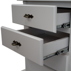 Mesa de Cabeceira Rústica Linz 60404 4 Gavetas Off White