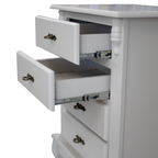 Mesa de Cabeceira Rústica Linz 60404 4 Gavetas Off White