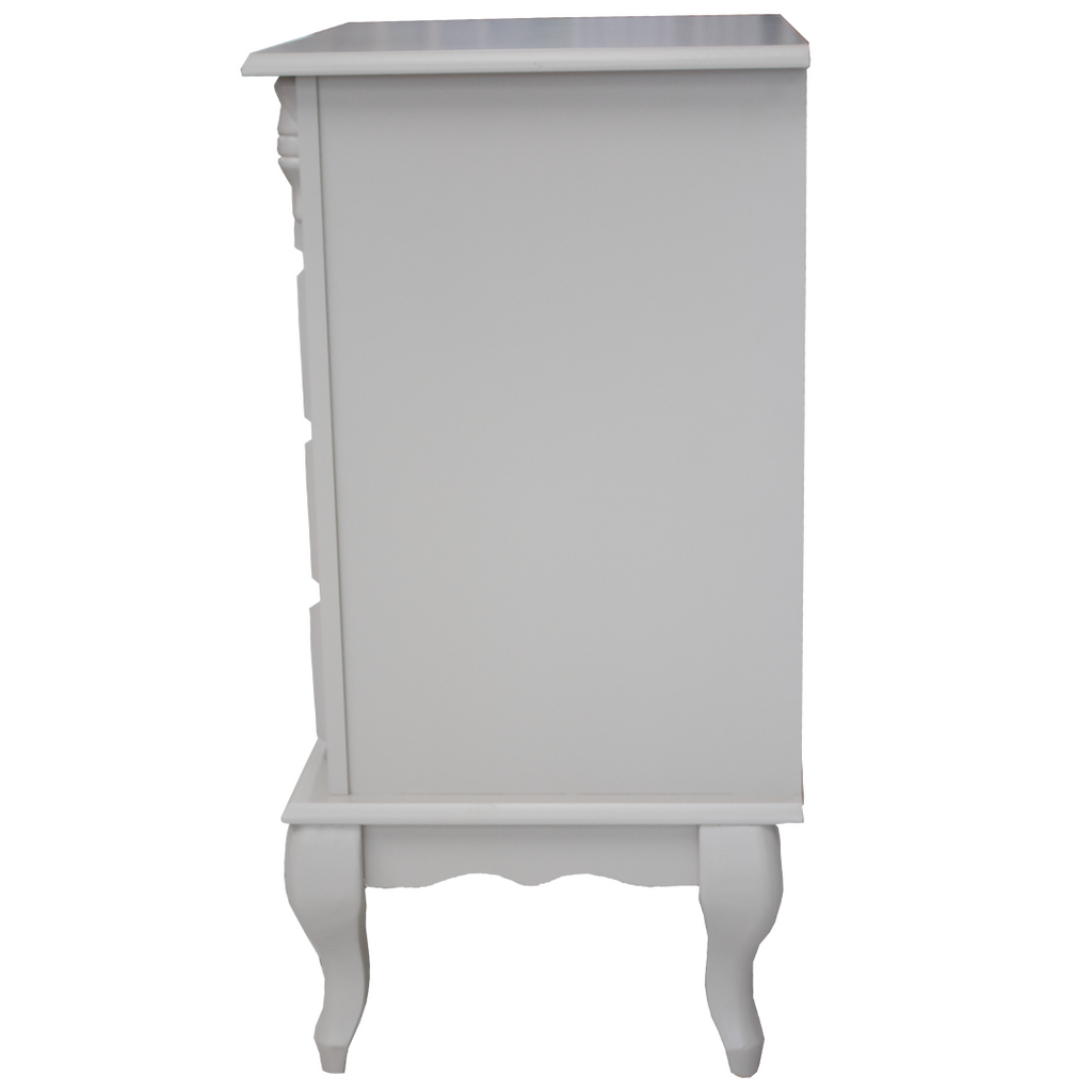 Mesa de Cabeceira Rústica Linz 60404 4 Gavetas Off White