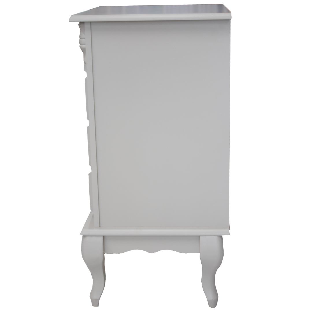 Mesa de Cabeceira Rústica Linz 60404 4 Gavetas Off White