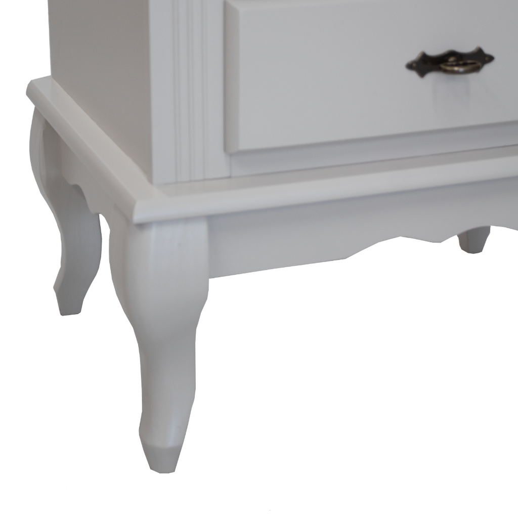 Mesa de Cabeceira Rústica Linz 60404 4 Gavetas Off White