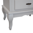 Mesa de Cabeceira Rústica Linz 60404 4 Gavetas Off White
