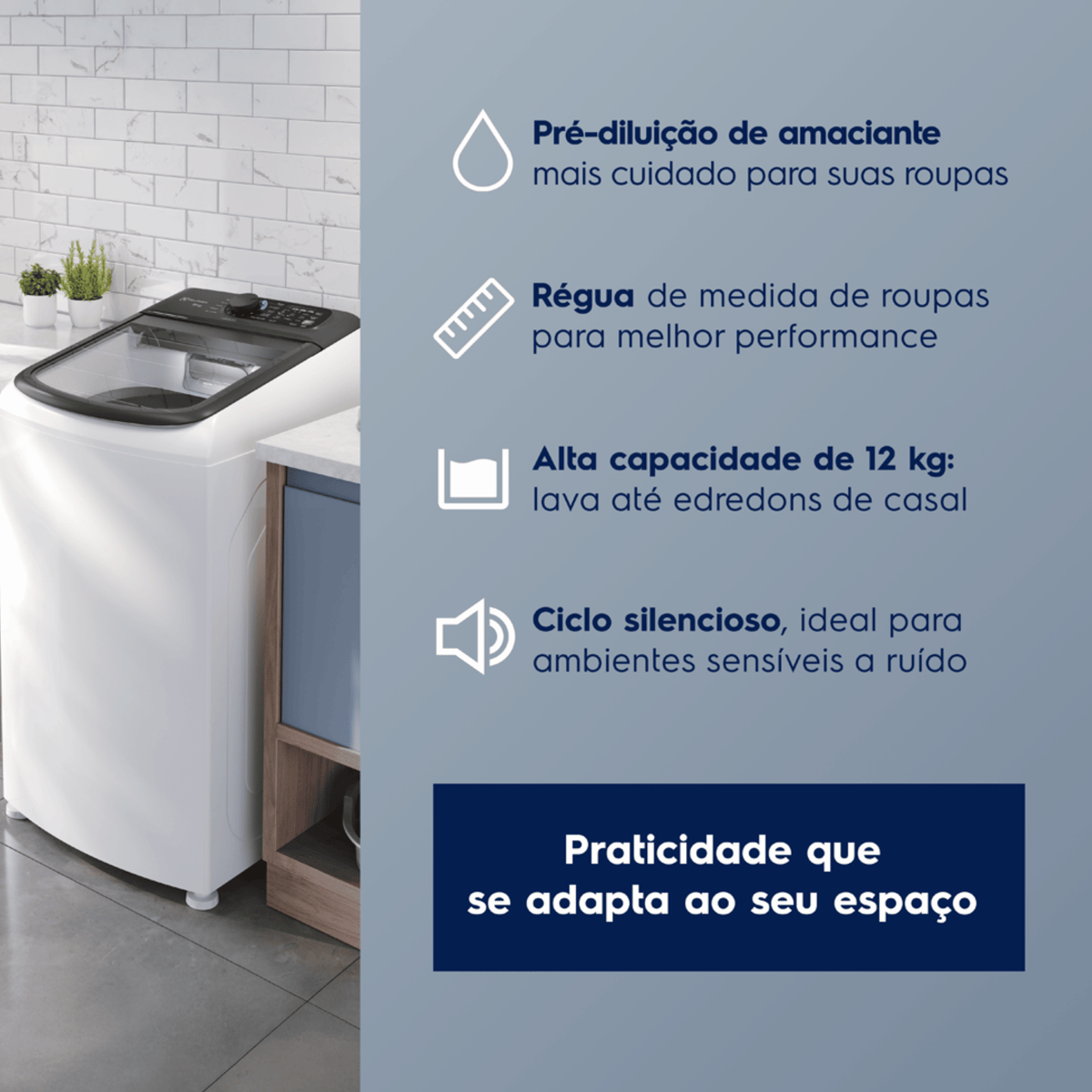 Lavadora de Roupas Electrolux Efficient 12kg LET12 Branco 220V