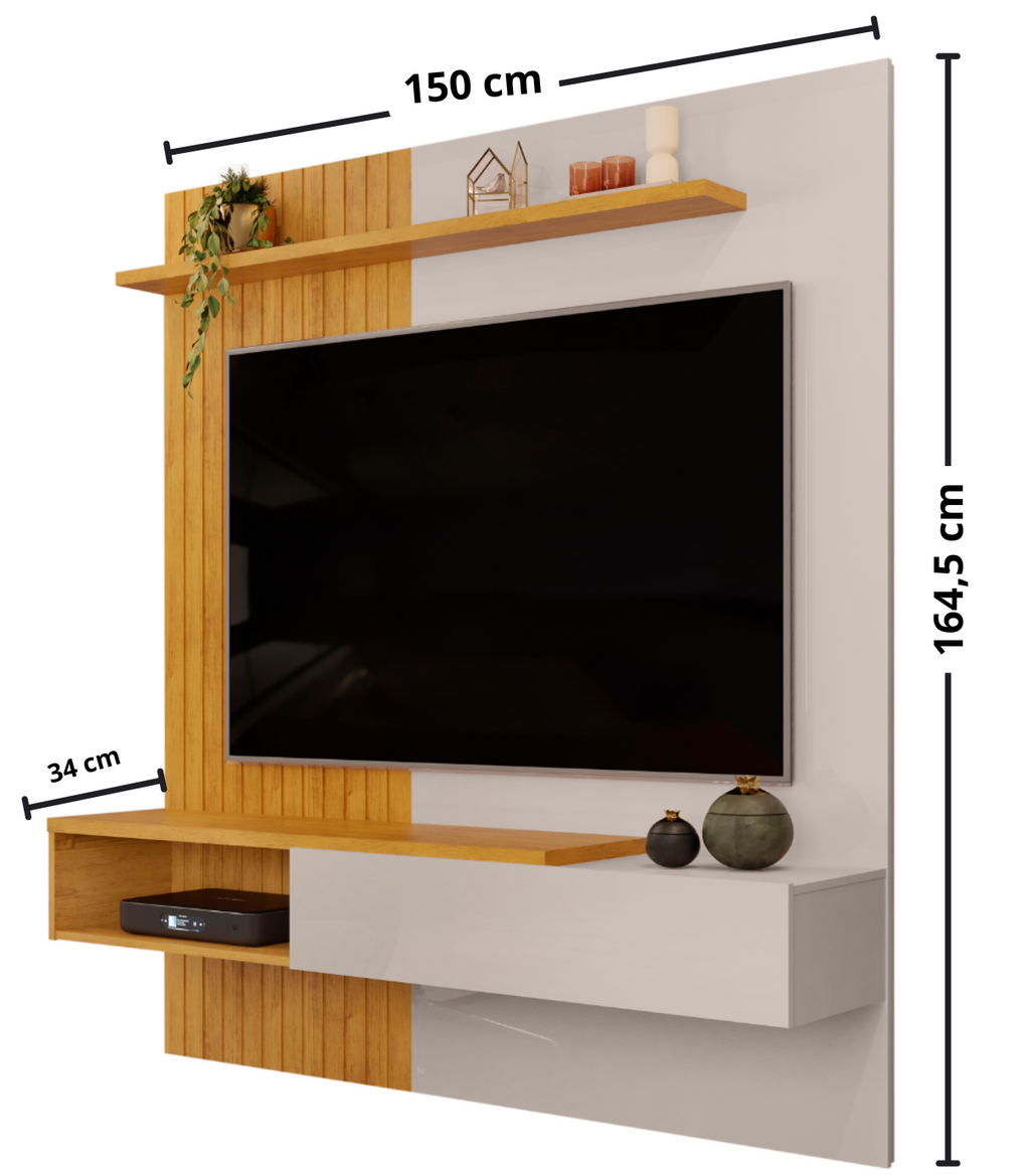 Home Painel Suspenso Tito 150cm DJ Móveis Bali/Cedro