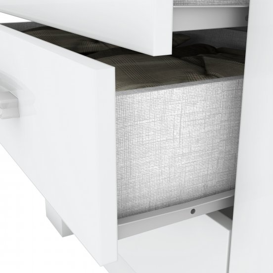 Roupeiro Caju Henn 121cm 4 Portas 3 Gavetas com Pé Branco