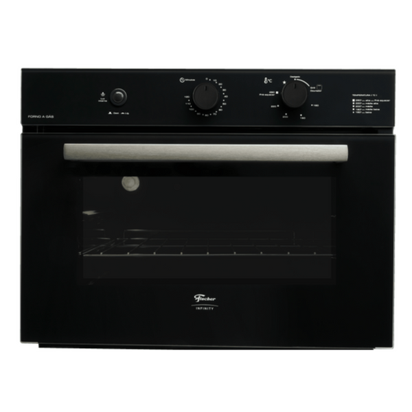 Forno de Embutir a Gás Fischer 50L Infinity com Grill Preto 220V