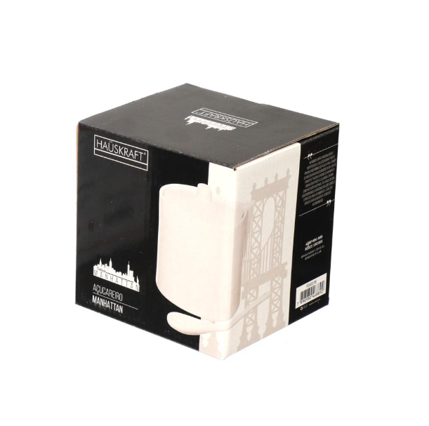 Açucareiro de Porcelana Etilux Manhattan com Colher 300ml Branco