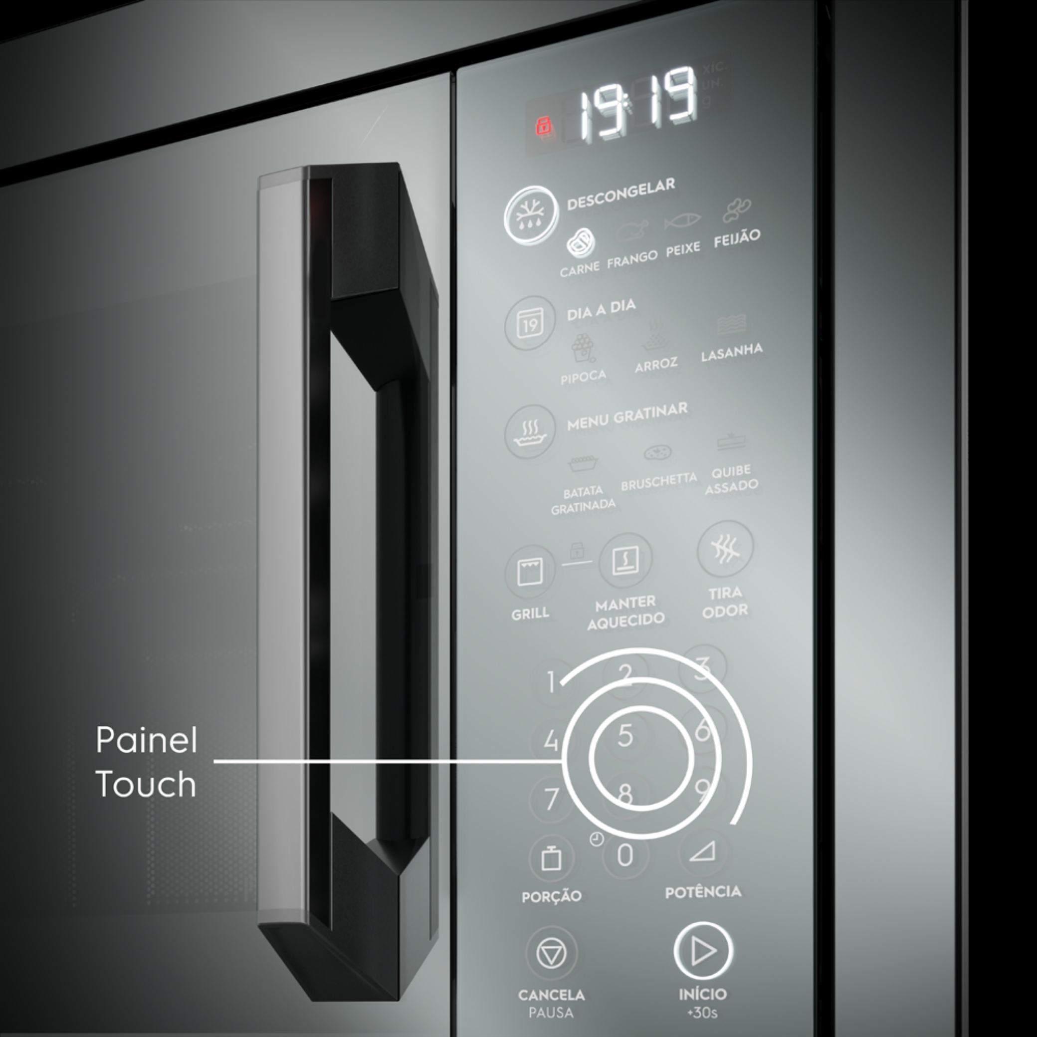Kit Electrolux de Embutir Home Pro Forno Elétrico OE9XS 80L + Micro-ondas 34L ME3HP Espelhado 220V