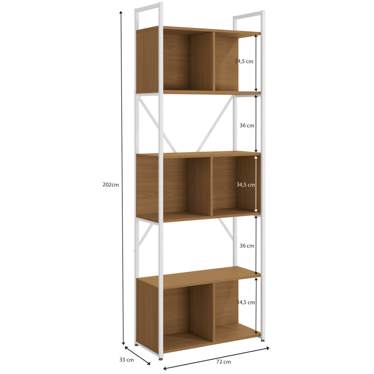 Estante Industrial Kappesberg com Nichos LI014 Canela e Branco