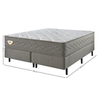 Conjunto Cama Box New 4 Estações Queen Ecoflex 158x198x69cm Molas Ensacadas Wide Chumbo