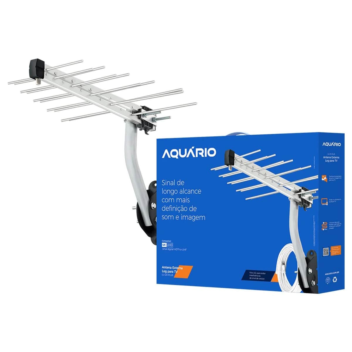 Antena Externa Aquário Log Periódica Digital UHF/HDTV LU-20 Plus