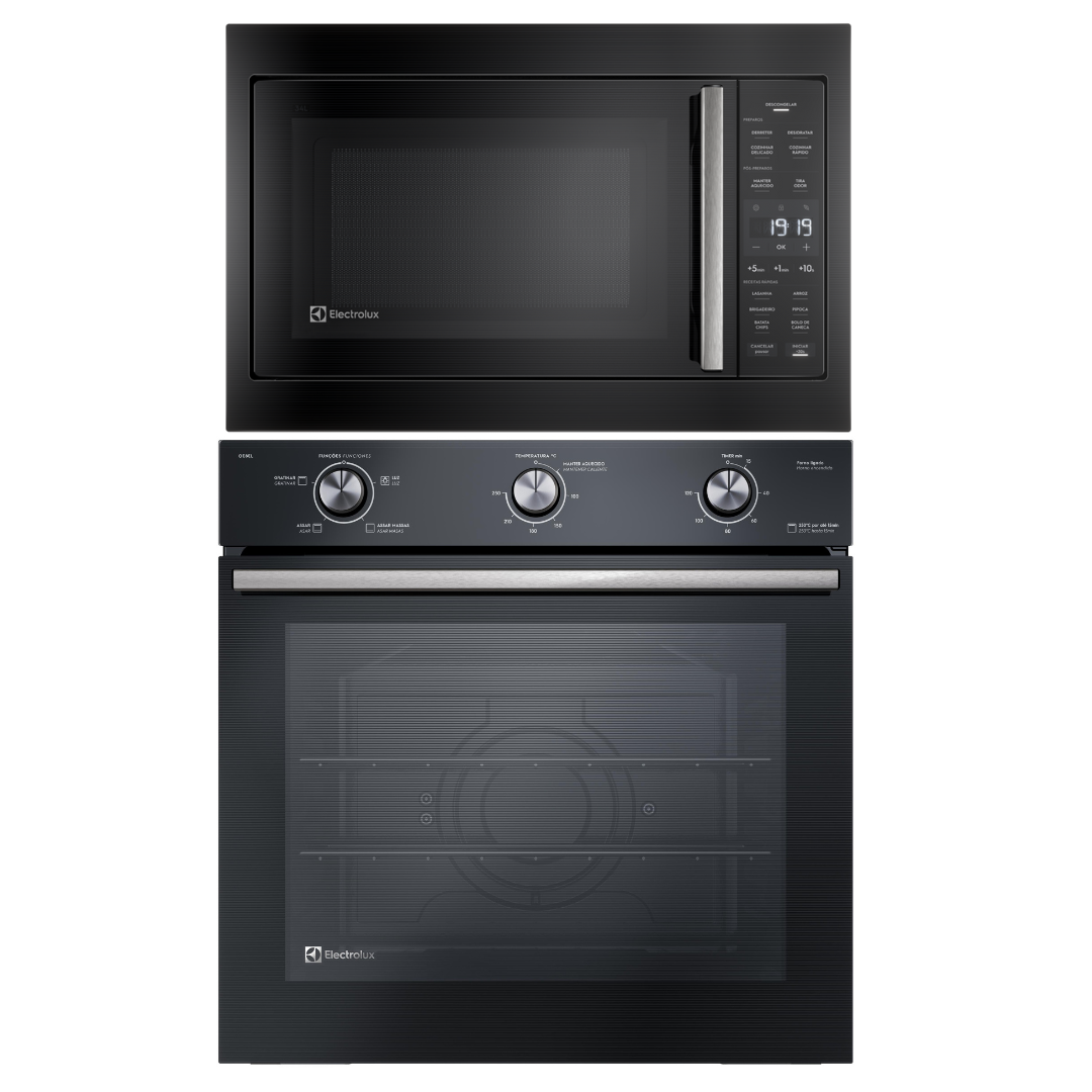 Kit Electrolux de Embutir Forno Elétrico 80L Efficiente PerfectCook+Micro-ondas 34L Experience 220V