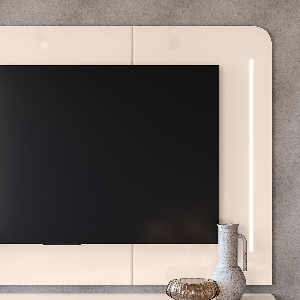 Painel Suspenso Atlas DJ Móveis 218cm com Led Off White