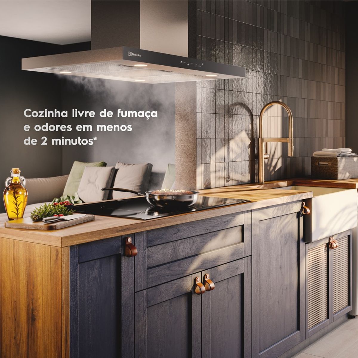 Coifa de Ilha Experience Electrolux CE9IF 90cm Inteligência Artificial Inox 220V