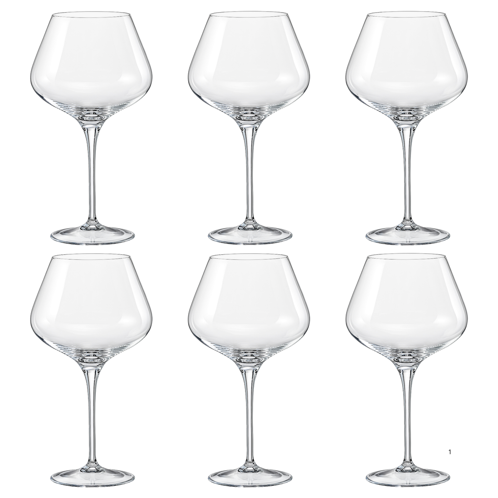 Jogo de 6 Taças para Vinho Dayhome Rebecca Cristal Bohemia 590ml