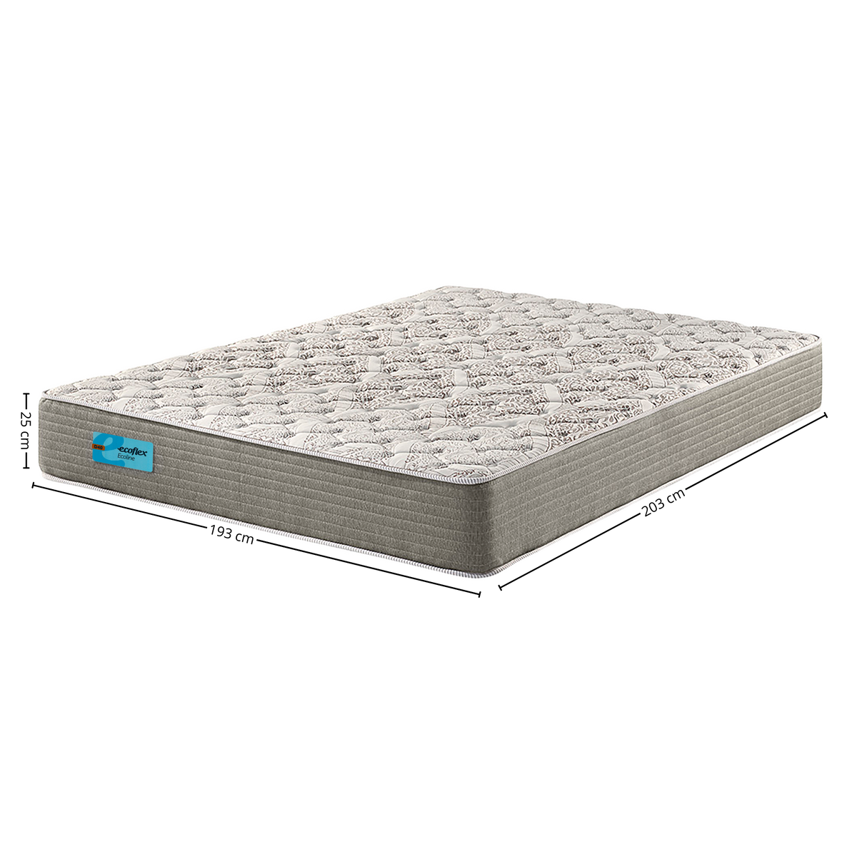 Colchão Espuma Ecoline D-40 Ecoflex King 193x203x25cm Cinza