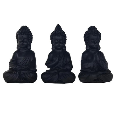 Conjunto 3 Peças Decorativas Resina Preto