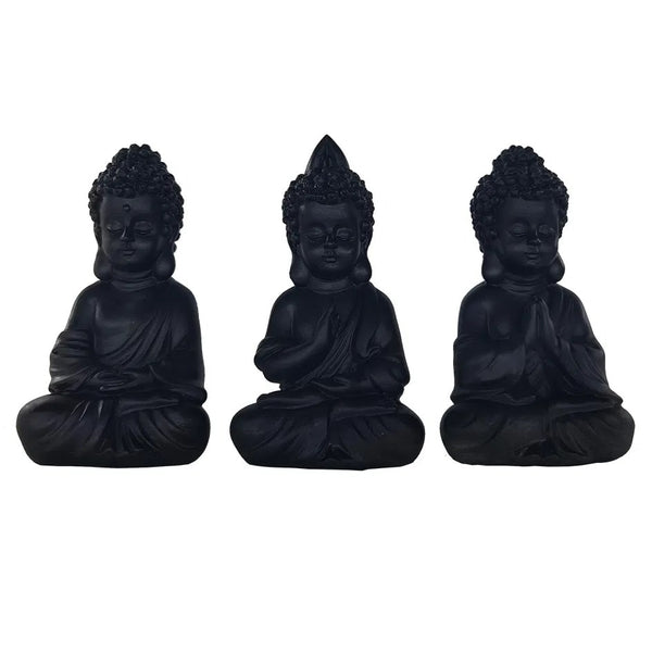Conjunto 3 Peças Decorativas Resina Preto