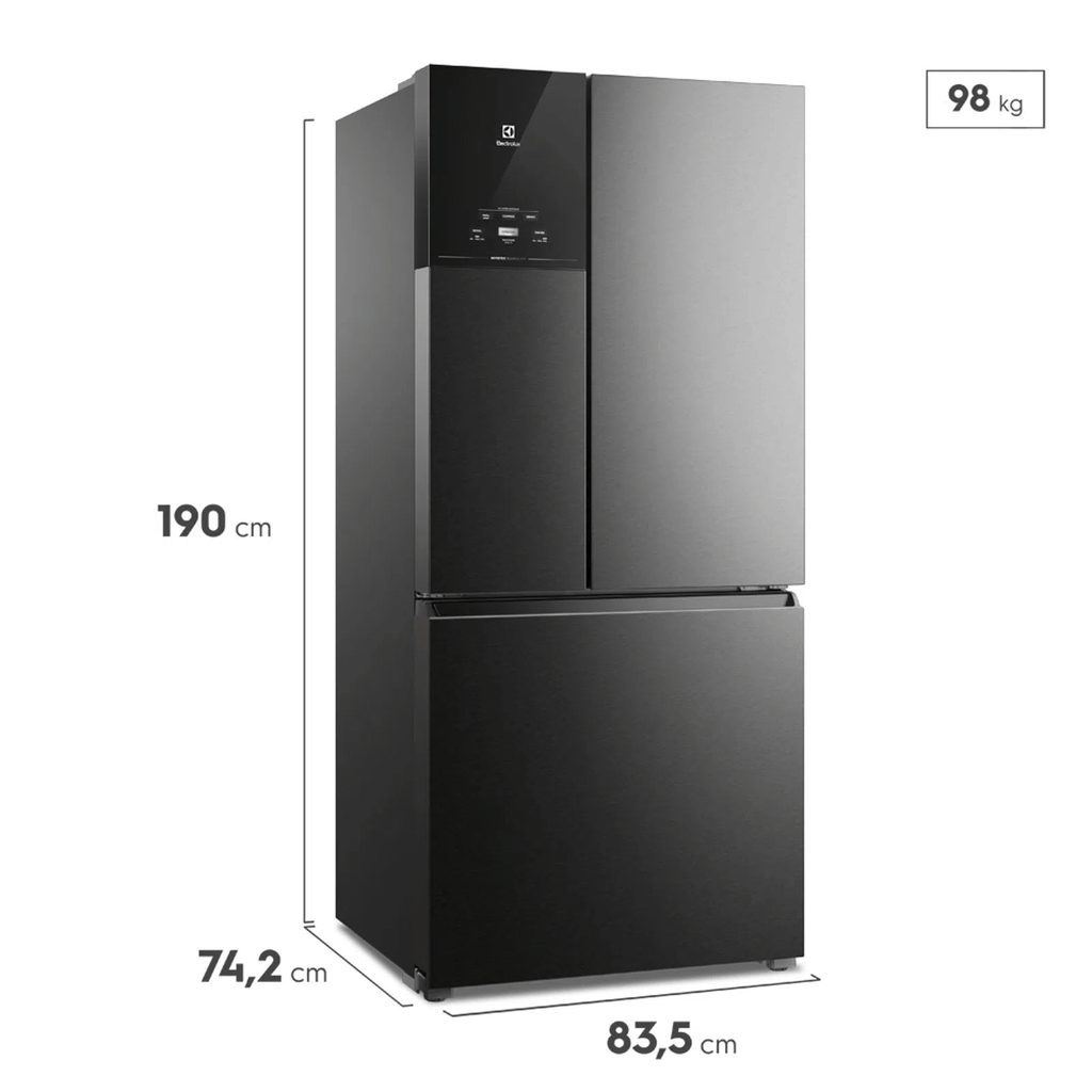 Refrigerador Electrolux 590L IM8B MultiDoor Inverter Efficient com AutoSense Inverse Preto Look 220V