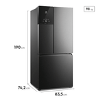 Refrigerador Electrolux 590L IM8B MultiDoor Inverter Efficient com AutoSense Inverse Preto Look 220V