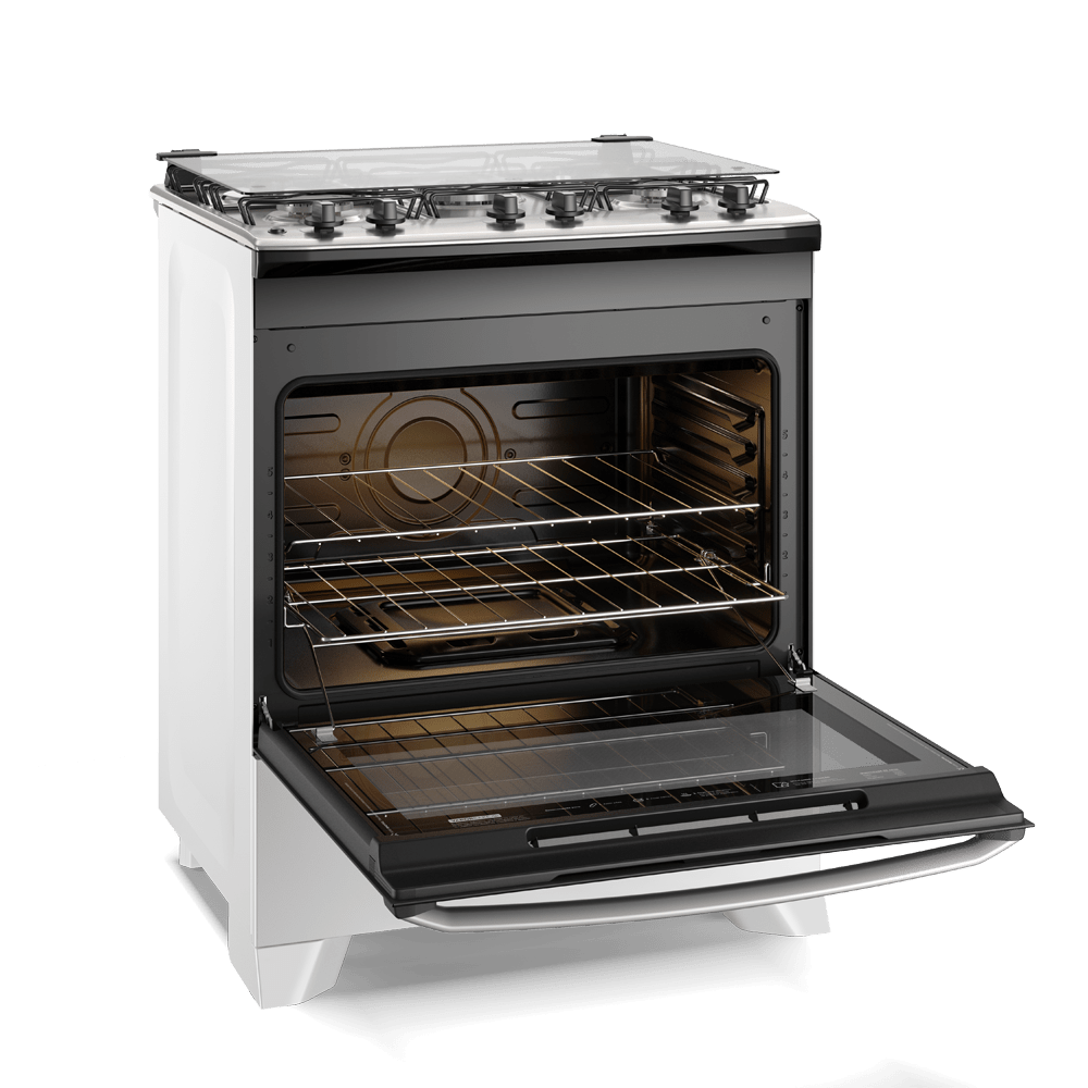 Fogão 5 Bocas Electrolux Efficient FE5IB com Mesa Inox, PerfectCook e VaporBake Branco Bivolt