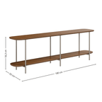Mesa de Apoio para Sofá Lux Província 180cm Canela e Champanhe