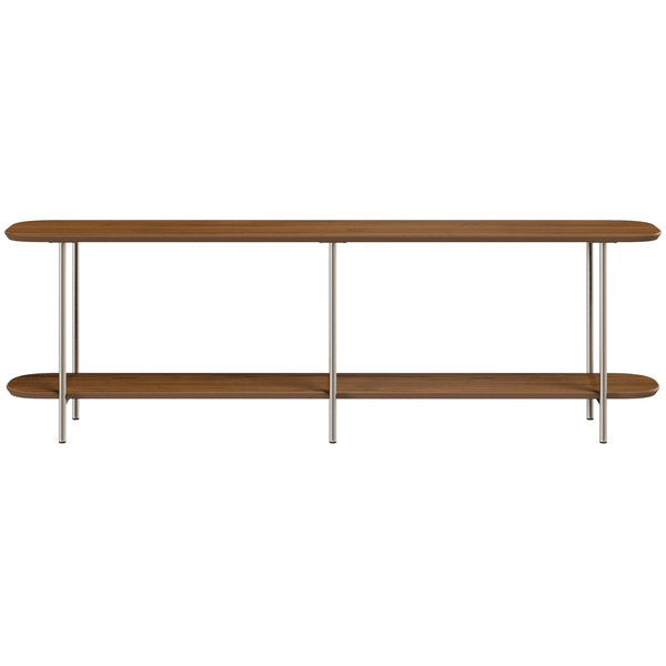 Mesa de Apoio para Sofá Lux Província 180cm Canela e Champanhe