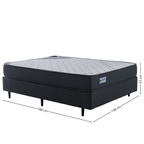 Conjunto Cama Box Dual Firm Casal Ecoflex 138x188x47cm Espuma D-28 Chumbo
