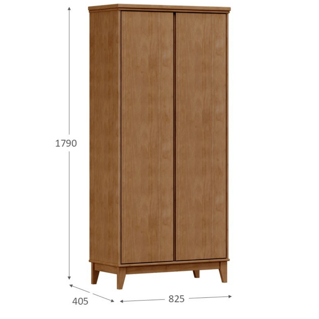 Roupeiro Prata Finestra 83cm 2 Portas 5 Prateleiras Freijó