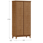 Roupeiro Prata Finestra 83cm 2 Portas 5 Prateleiras Freijó