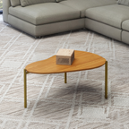 Mesa de Centro Orgânica Dalla Costa 70cm TB628 Pés Dourados Freijó