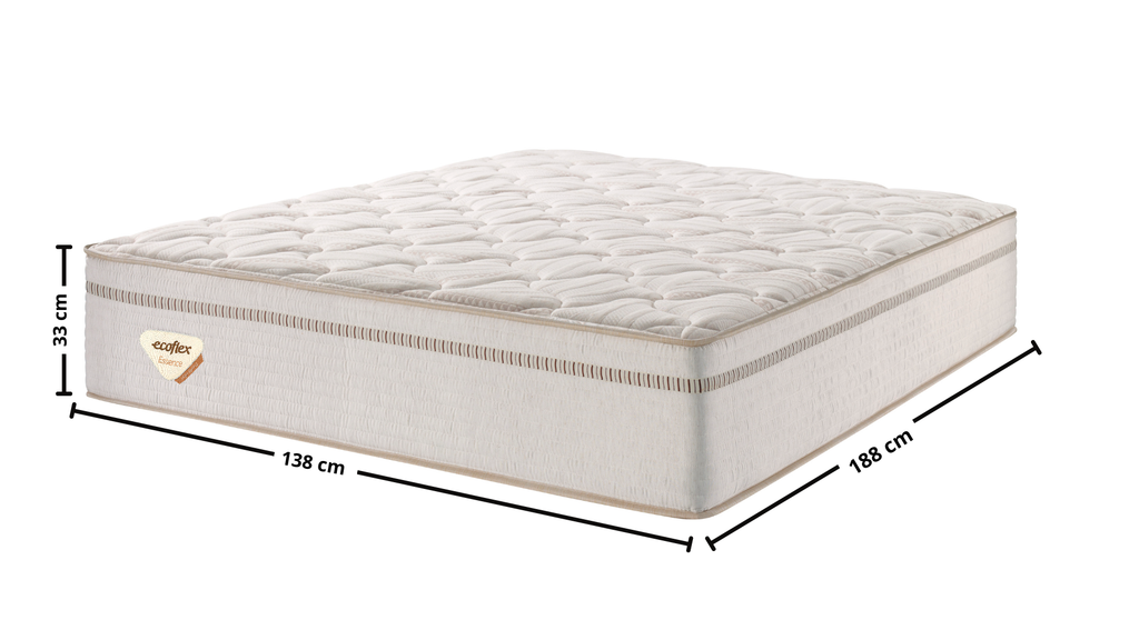 Colchão Casal High Spring  Ecoflex 138x188x33cm Molas Superlastic Bege