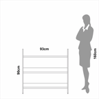 Estante E106 Dalla Costa 93cm 3 Prateleiras 100% MDF Off White e Freijó