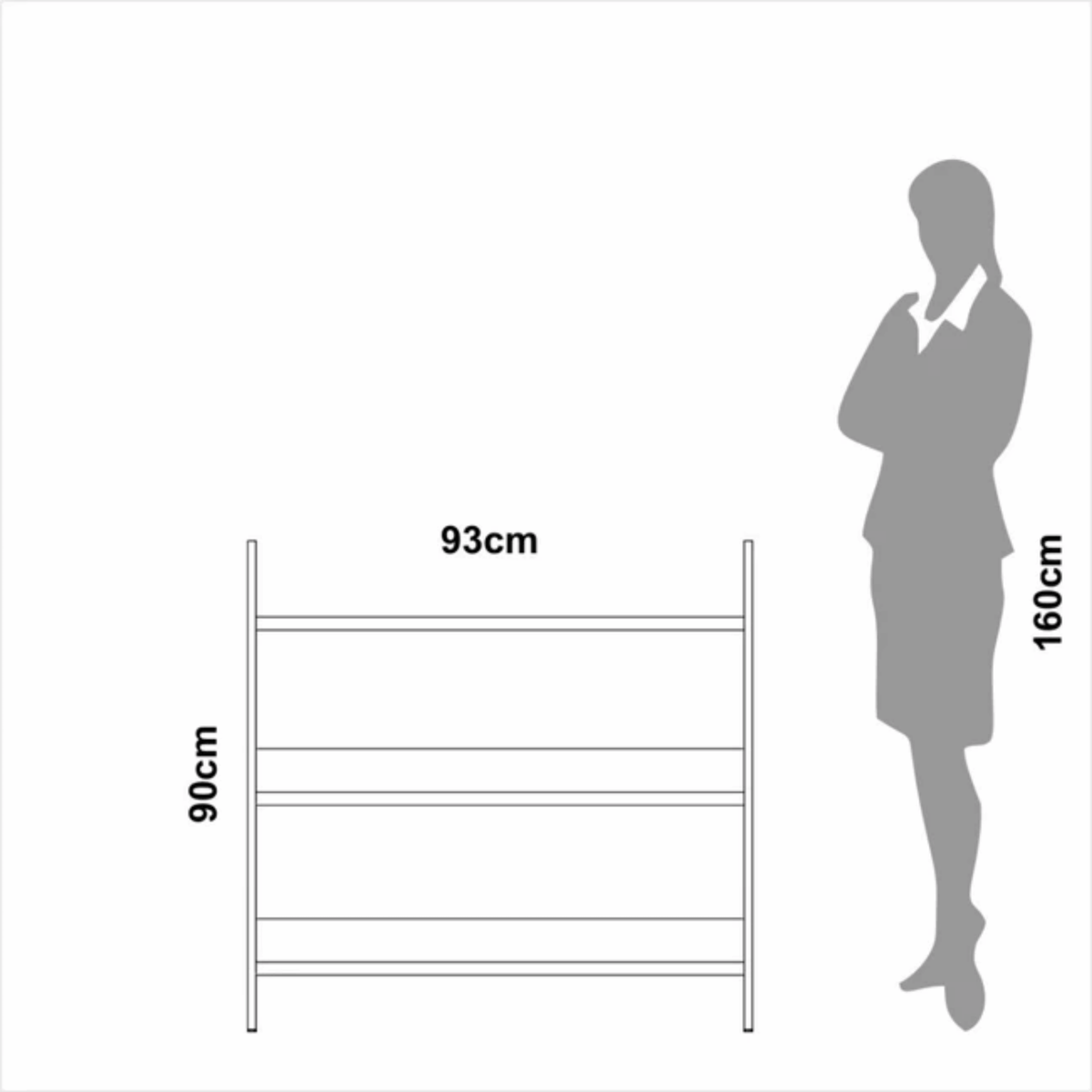 Estante E106 Dalla Costa 93cm 3 Prateleiras 100% MDF Off White e Freijó