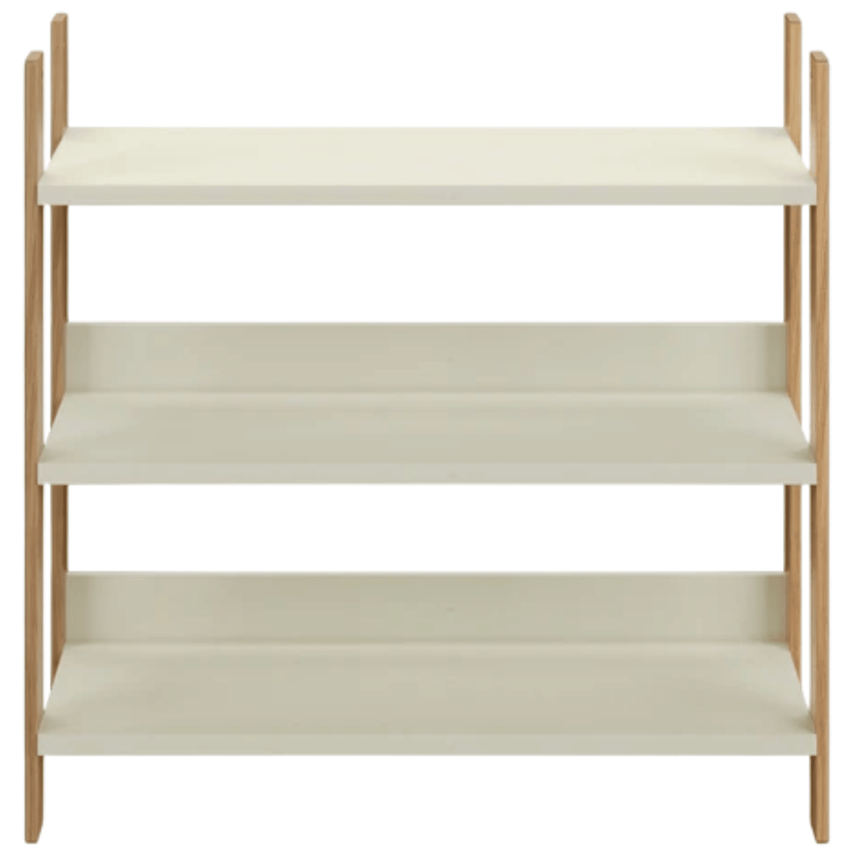 Estante E106 Dalla Costa 93cm 3 Prateleiras 100% MDF Off White e Freijó