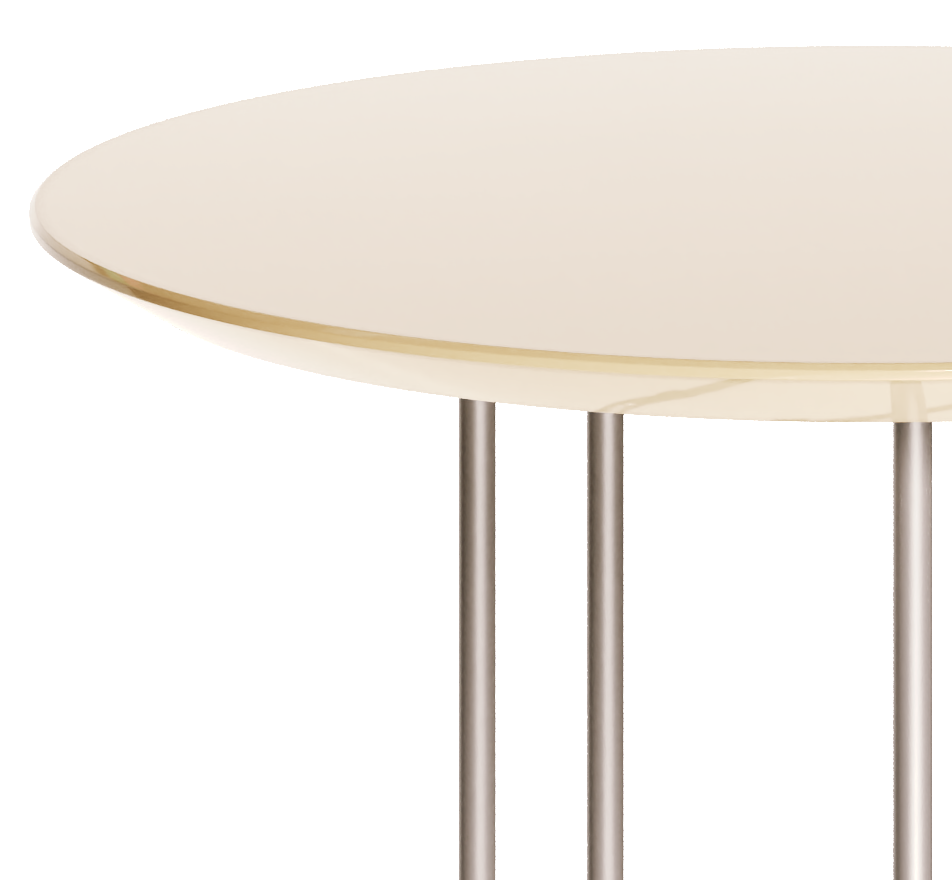 Mesa de Centro Redonda Side Imcal 56x40 Pé em Metal Off White