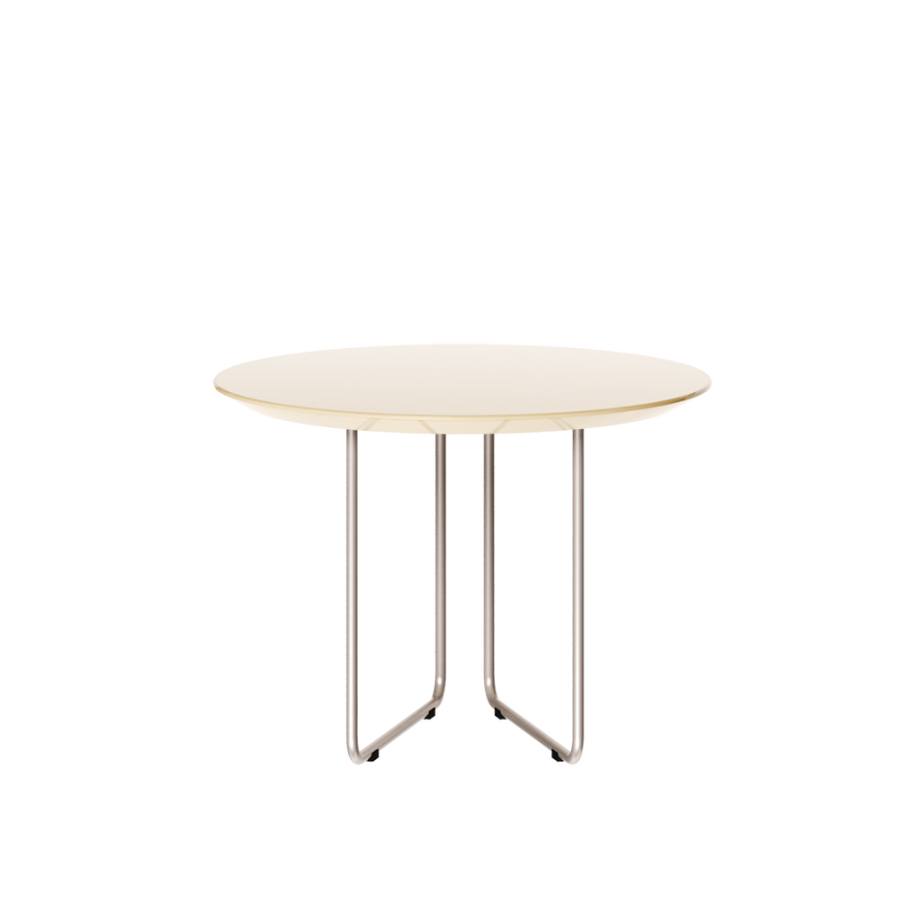Mesa de Centro Redonda Side Imcal 56x40 Pé em Metal Off White