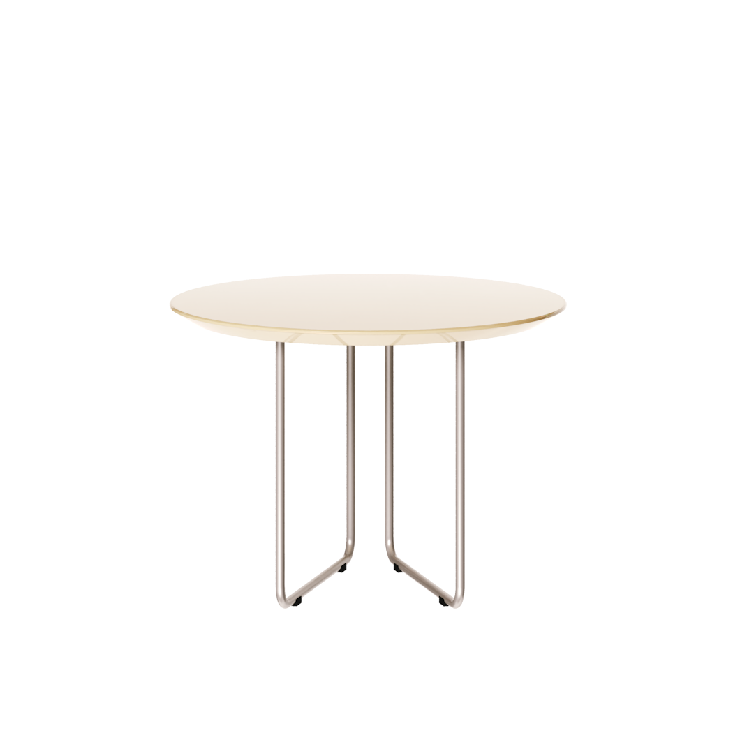 Mesa de Centro Redonda Side Imcal 56x40 Pé em Metal Off White