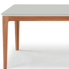 Mesa Retangular Betina Artsoli 180x100cm Tampo de Vidro Off White