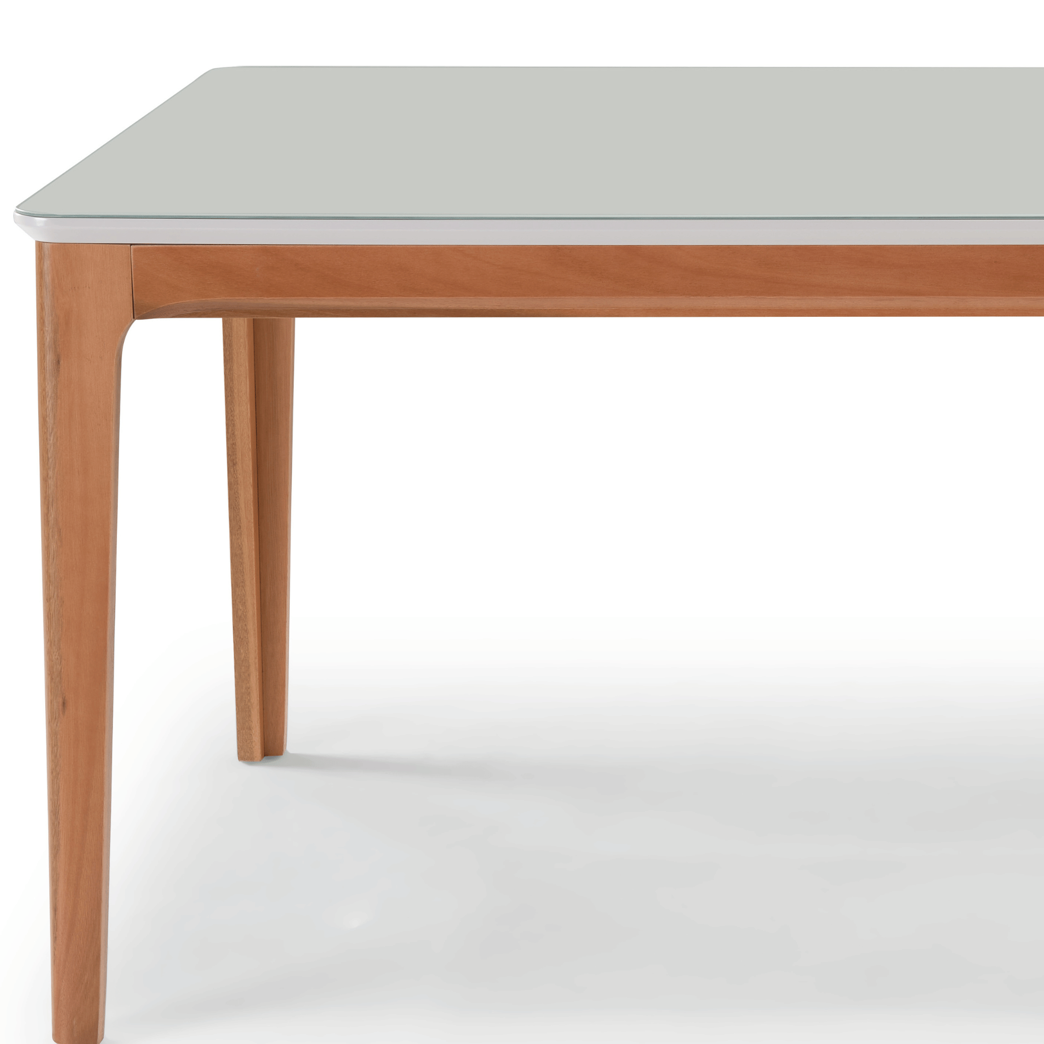 Mesa Retangular Betina Artsoli 180x100cm Tampo de Vidro Off White