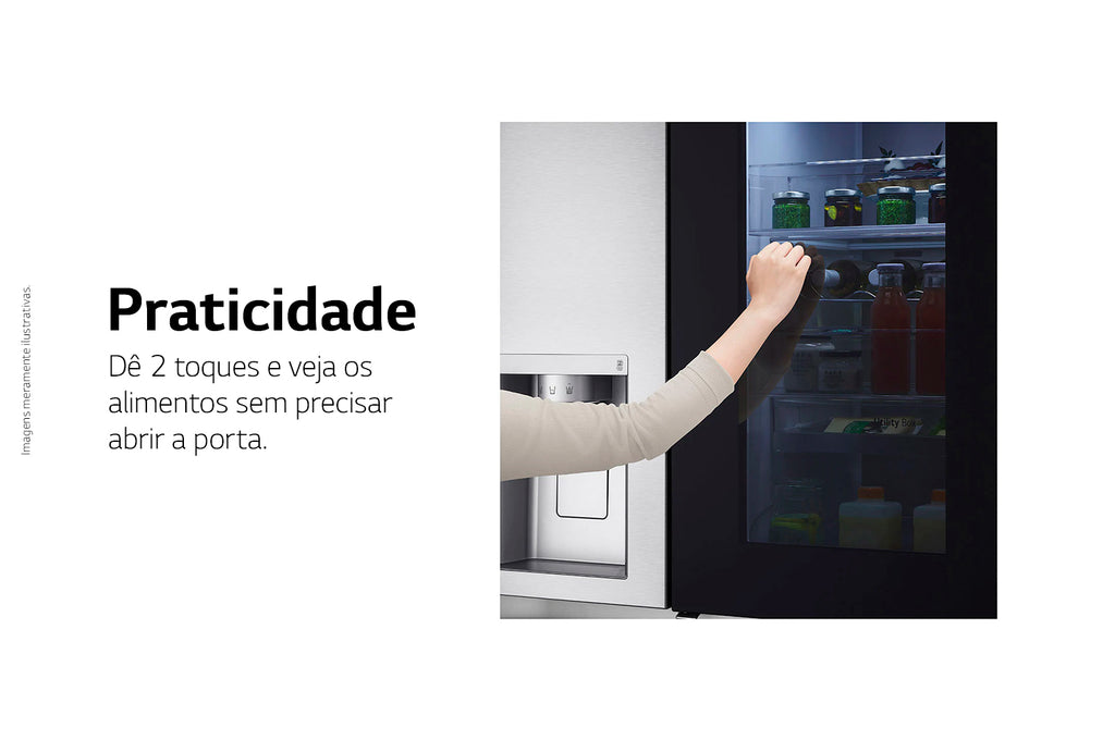 Refrigerador LG 598L Side By Side InstaView UVNano Inverter Inox 220V