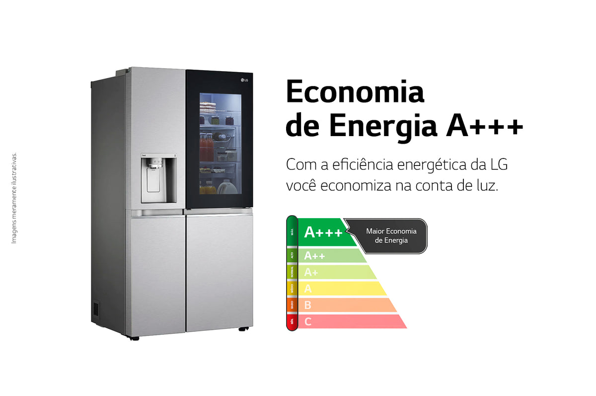 Refrigerador LG 598L Side By Side InstaView UVNano Inverter Inox 220V